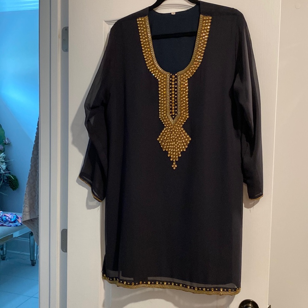 Boutique – navy fully lined shift dress fits 14W/16W